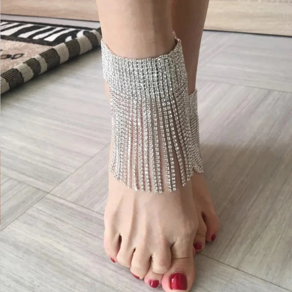 Crystal Zircon Tassel Barefoot JewelryAnklet Anklet