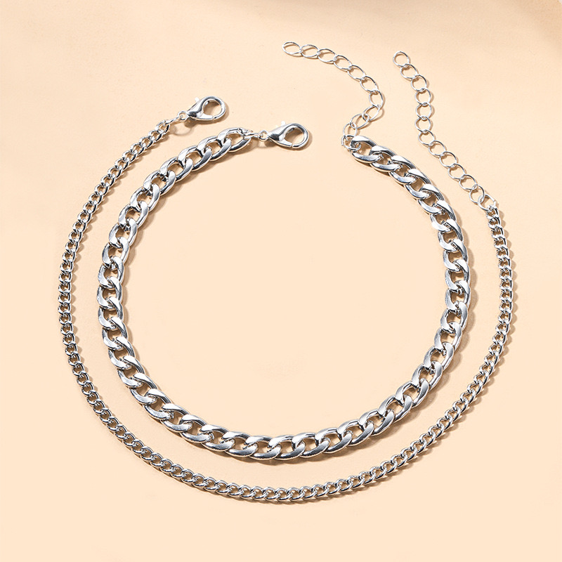 Exaggerated jewelry, personalized alloy anklet, niche design, ins style